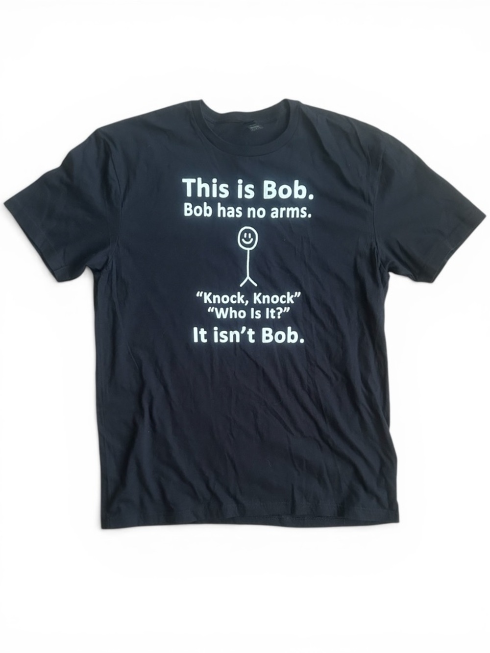 Gildan Black Short Sleeve Tee with White Humor Graphic